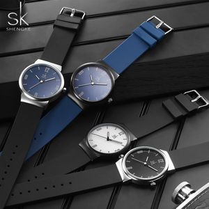 Shengke Mens Watches Brand Luxury Ultra-Thin Analog Quartz Wrist Watch Sport Watch reoj hombre bayan saatカジュアルリストウォッチ223o