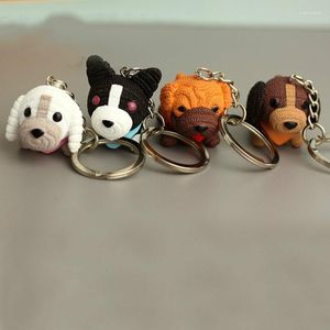 Nyckelringar söt mini hund nyckelring och väska hängsmycken Keyring Vacker gåva nyckelring anime