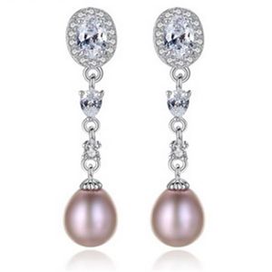 high quality low diamond crystal zircon pearl lady's earings 34 95286c