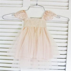 Rue del Sol Blush Flower Girl Dress French Lace와 Silk Tulle Dress를위한 딸기 공주 드레스 Blush Tutu244c