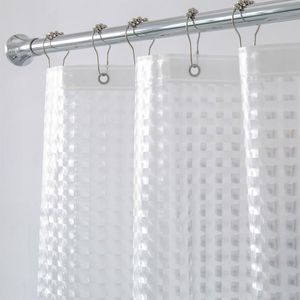 180 180 cm tung tull 3D EVA Clear Shower Curtain foderuppsättning för badrum vattentät gardin270h