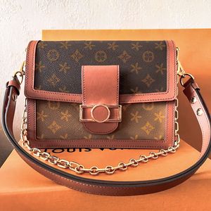 Womens the tote bag 2 Size DAUPHINE Brown flower bags M45958 M45959 Man Wallet luxury designer gold handbag clutch flap Genuine Leather cross body chain Shoulder Bags