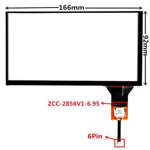 6 95-calowy ZCC-2856V1-6 95 Pojemność Digitizer dotykowy dla DVD DVD GPS Multimedia Touch Screen Panel Glass240c