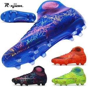 Rain Boots Men's Sliver Black High Ankle AGFG Sole Outdoor Cleats Football Shoes Soccer Cleat Training 230721