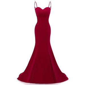 Red Sexy Mermaid Long Evening Dresses Spaghetti Sleeveless Lace Up Applique Girl's Prom Party Gowns Runway Fashion 2022223z