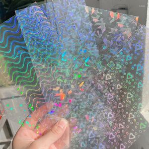 Confezioni regalo Pocards Adesivi decorativi Po Adesivo laser scintillante per cancelleria Kpop School Goo Card Decor fai da te