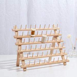 Outros Organização de Armazenamento Doméstico Rack de Fios com 60 Carretéis Costura Organizador de Bordados Madeira Natural para Costura Quilting Bordados Tranças de Cabelo Pendurar Jóias 230721