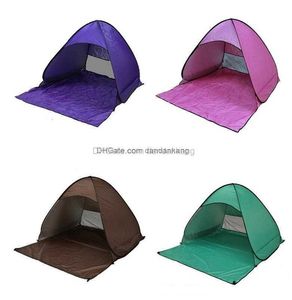 야외 해변 잔디밭 빠른 자동 오프닝 텐트 휴대용 캠핑 텐트 안티 UV 텐트 해변 대피소 하이킹 가족 텐트 23 명