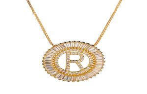 2022 Lettera gioielli collana per donna uomo zircone 26 lettere ciondolo cerchio colore oro ot fashion9058155