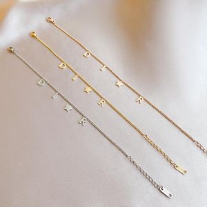 Braccialetti di collegamento Moda semplice lettera ciondolo stella braccialetto per donna Corea vintage acciaio inossidabile gioielli di lusso accessori regalo