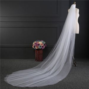 5 Farben 1 5 3M lange zweilagige Brautschleier mit Kamm Einfacher weicher Tüll-Hochzeitsschleier 2019 Elegante Brautschleier237S