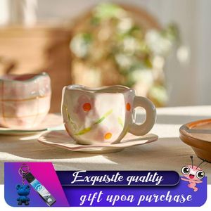 Verktyg Creative Hand Painted Rainbow Handle Mugs Ceramic Sun Cloud Coffee Mug Personaled Milk Water Cups Gift