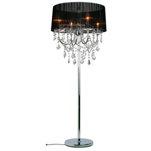 Modern Crystal Living Room Floor Lamp European Fabric Lampshade Glass Fabric hanging Bedroom Bedsides Stand Lighting Fixtures201I