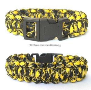 Fashion Men Self-rescue Survival Paracord 550 Parachute Cord Bracelets Outdoor Camping Sport Emergency Whistle Buckle Travel Kit Life-saving