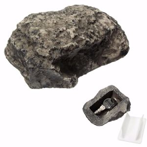 Caixa de chave Rock Hide In Stone Segurança Organizador de armazenamento seguro Caixa de porta Escondendo ornamento de jardim ao ar livre 6x8x3cm Suporte de pedra falsa291O