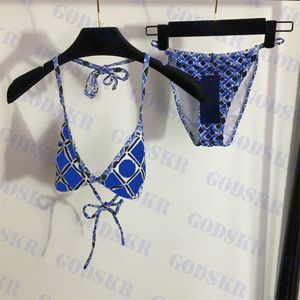 Jacquard Womens Bikini Set Split badkläder Vintage Style Swimsuit Triangle Underwear Baddräkt Original Kvalitet Två färger