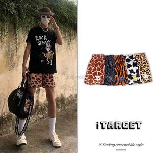 Designer de roupas casuais de moda curta Ip American sob o joelho shorts de marca de moda estampa de leopardo malha solta respirável casual basquete correndo trimestres verão