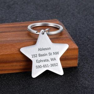 Dog Tag ID Card Cat Pet ID Tag Anti-Lost Collar Charm Name Pentagram Necklace Puppy Accessory3150