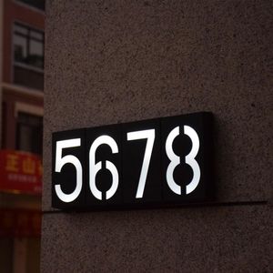 Other Home Decor Solar Powered 0-9 LED Light House Address Number Street Road Doorplate Wall Lamp 230721