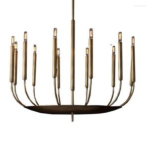 Ljuskrona Post Modern American Candlestick Metal Lights Living Room Designer El Bedroom Decorated Lamps Hanging Lighting