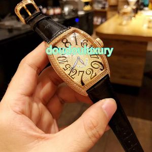 Top męskie zegarki na nadgarstki Rose Gold Diamond Fashion Butique Watch Skórzowy pasek Wysokiej jakości automatyczny zegarek mechaniczny S266A