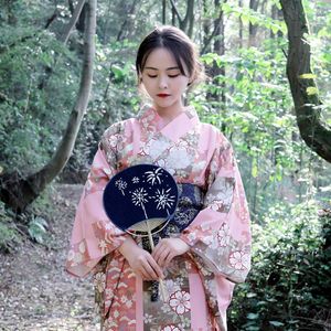 Ubrania etniczne Kimono Kobiety Haori Harajuku Japońska Yukata Retro dziewczyna Cherry Blossom Style Style Ulepszona impreza