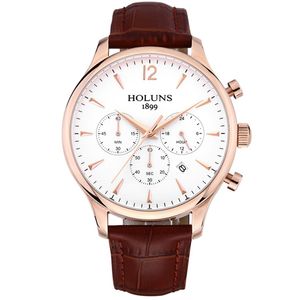 HOLUNS OROLOGIO DI LUSSO Luksusowe męskie zegarki 41 mm Chronograph wielofunkcyjny kwarc ze stali nierdzewnej Męski zegarek Super Lumino223c