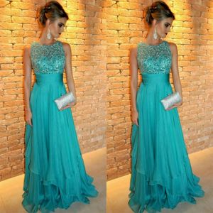 Formal Evening gown Turquoise robe de soiree Sleeveless Floor Length O Neck Off The Shoulder Mother Of The Bride Dresses324S