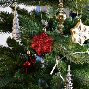 Decorazioni natalizie 6Pcs / Pack Ciondolo Premium Albero riutilizzabile Vari stili Ornamenti Ornamenti a fiocco di neve