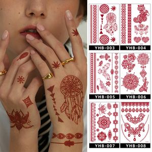 30 pçs adesivos de tatuagem Henna Flash Tatuagem Adesivo de ouro Tatuagem temporária Corpo Arte de braço Metálico falsos Adesivos de tatuagens à prova d'água