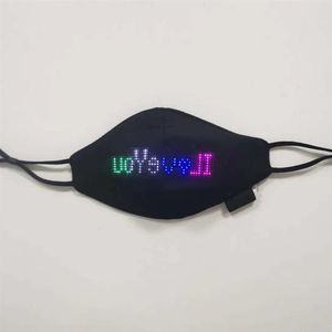 Bluetooth programmierbares leuchtendes LED-Bildschirmgesicht für Unisex-Musikparty, Weihnachten, Halloween, leuchtende Maske 1SJM237b