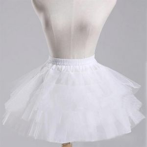 Bianco Nero Rosso Breve Sottoveste da ragazza Tre strati Tulle Elastico in vita Accessori per bambini Intimo Hoopless Petticoa2901