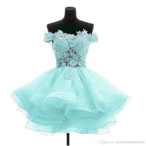 Real Po Lace Appliques Organza Short Homecoming Dresses Plus Size Beaded Graduation Cocktail Prom Party Gown QC1400256e