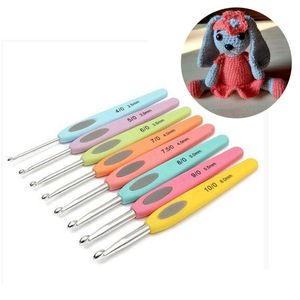 Craft Tools 8 Pcs/Set Plastic Handle Alumina Crochet Hooks Knitting Needles Yarn Sweater Weave Sewing Tool Xbjk2105 Drop Delivery Ho Dhfwq