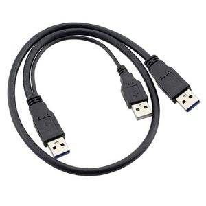 60 cm super prędkość USB 3 0 zasilanie y kabel 2 USB3 0 Mężczyzna do USB mężczyzna dla zewnętrznego dysku twardego341x