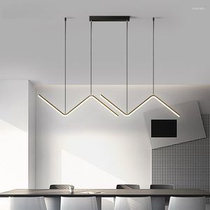 Подвесные лампы алюминиевая обеденная лампа современный минималистский ресторан Nordic Line Creative Design Sense