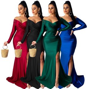 Fashion High-Quality Side Split Long Bridesmaid Dress Sexy Wedding Prom Party Gowns Difference Neckline Bridesmaid Dresses Custom 1971
