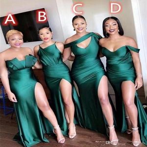 African Sexy Bridesmaid Dresses Different Styles Same Color 2020 New Party Prom Dresses Split Front Wedding Guest Dress abiti da c326R