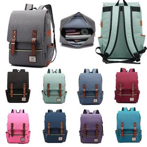 Vintage Laptop Backpack Knapsack for Women Men School College Racksack Fits 15 inch Notebook Computer Bag Shoulderbag Bookbag Satc233s