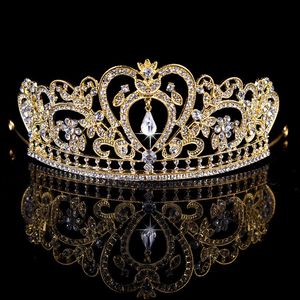 Золотые кусочки тиары и короны для свадебной возлюбленной острые великолепные украшения для свадебных волос Bling Bling Stones.