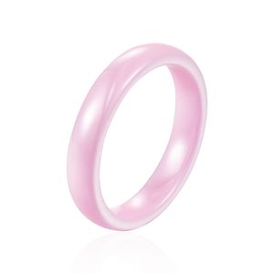 Neue breite 4mm und 6mm schöne glatte Keramik Frau Ring hohe Qualität hellrosa schwarz weiß Großhandel Ring Schmuck für Frauen