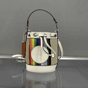 COABAG Rainbow Drawstring Tote Bag C Letter Embossing Leather Handbag Classic Luxury Bucket Bags Clutch Wallet Designers Handbags Crossbody Shoulder Bag