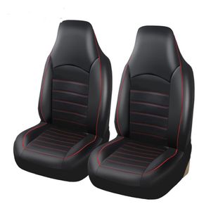 Capa de assento de carro universal Siamese Pu Leather Double Front Seats Covers Fittings Crossovers Sedans Auto Interior Accessories Protect298w