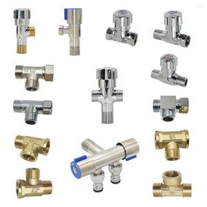 Watering Equipments Brass 1/2" Thread Plumbing Connector Tee Water Splitter Tap 2/3-Way Valve Pipe Fitting Coupler For Bathroom Kitchen