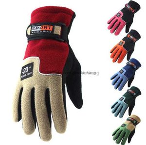 windproof Winter Couples Gloves Mittens Womans Man Thick Fleece Full Finger Gloves For Adults Mens Womens Cycling Ski Glove