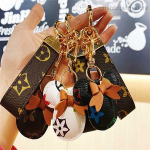 Mouse Diamond Design Car Keychain Favor Flower Bag Pendant Charm Keyring Holder For Men Fashion Pu Leather Animal Key Chain