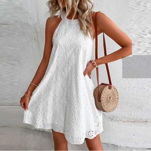 Kvinnors miniklänning 2023 Summer Casual O Neck Sleeveless A-line klänningar Kvinna Fashion Holiday Beach Party Loose Dresses Vestidos