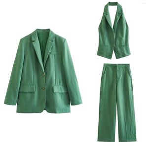 Ternos femininos 2023 Moda Linho Misturado Neutro Vento Blazer Casaco Vintage Manga Longa Feminino Outerwear Chic Femme