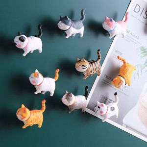 Fridge Magnets Creative Cat Refrigerator 3d Cartoon Magnet Cute Magnetic Stickers Message Cats Home Decore 230721