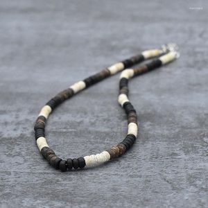 Choker Men's Ethnic Necklace Fashion Natural Coconut Shell Beaded Jewelry Trend Surfer Gift Wooden Beach